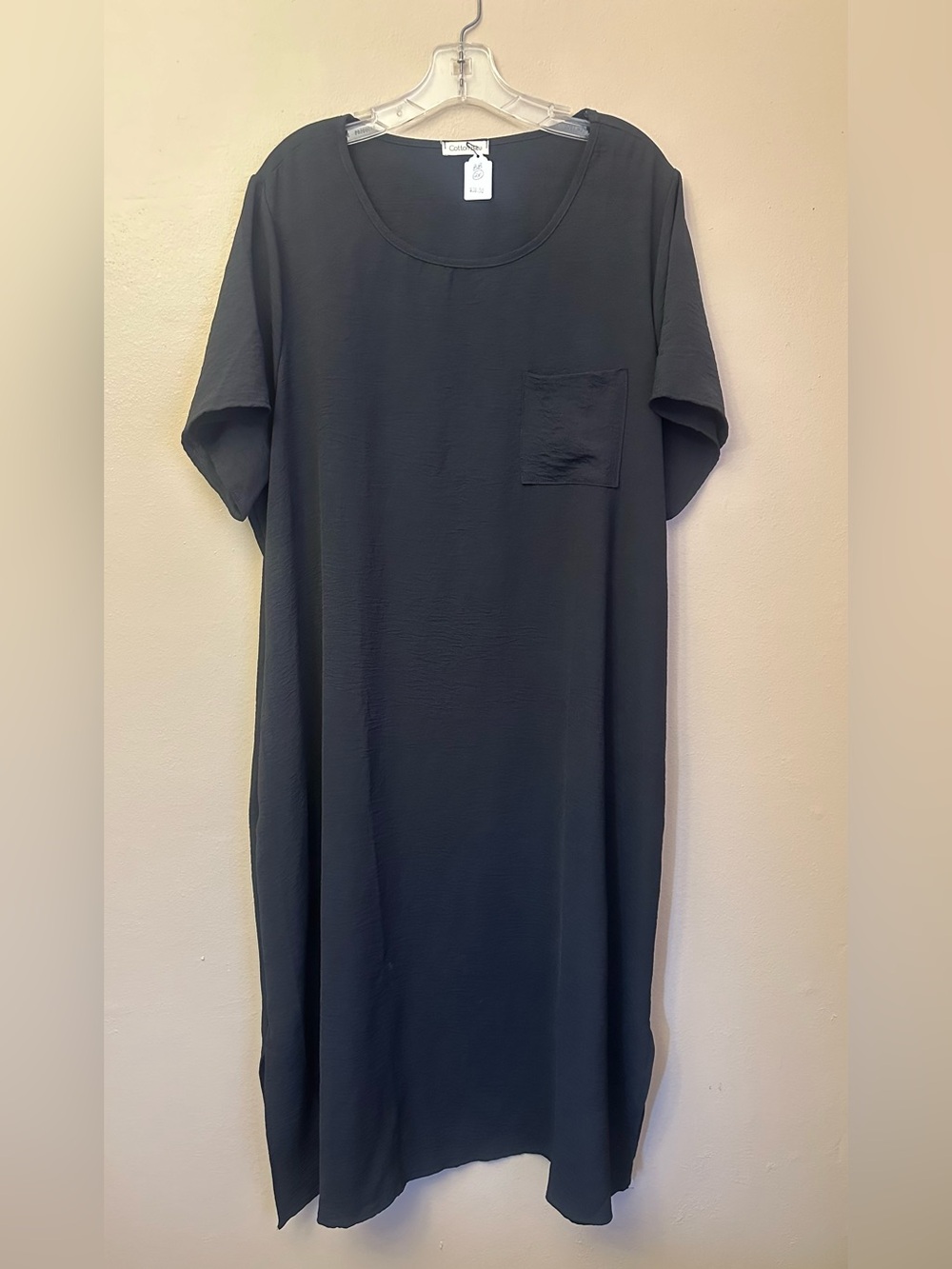 NWT Cotton Bleu Black Pocket Tee Dress